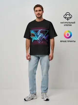 Мужская футболка оверсайз / Shark