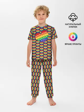 Детская пижама с брюками / Большое сердце ПОП-ИТа
