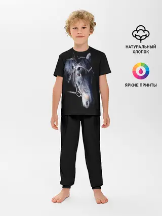 Детская пижама с брюками / Конь вороной