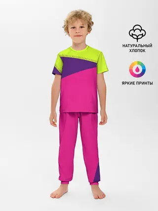 Детская пижама с брюками / Треугольники с розовым