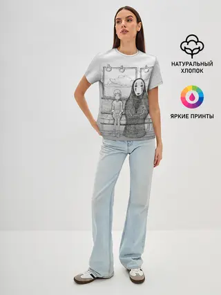 Женская базовая футболка / Тихиро и Каонаси