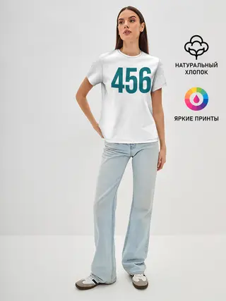 Женская базовая футболка / Squid game - Сон Ки Хун 456