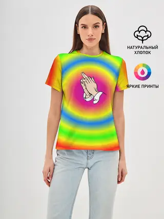 Женская базовая футболка / bright print