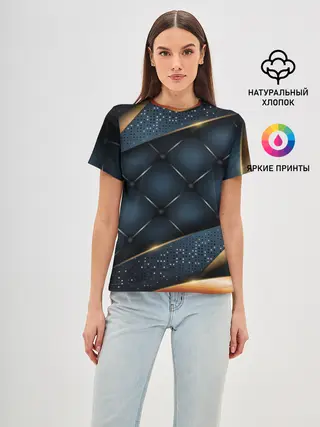 Женская базовая футболка / 3D VIP GOLD CORNERS