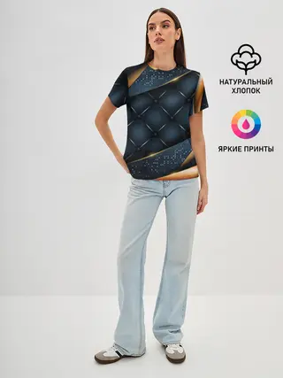 Женская базовая футболка / 3D VIP GOLD CORNERS