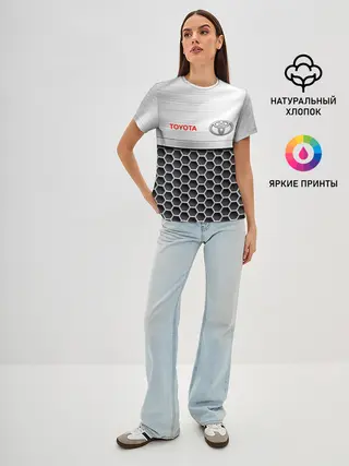 Женская базовая футболка / Toyota | Стальная решетка