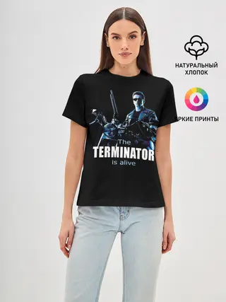 Женская базовая футболка / Terminator alive