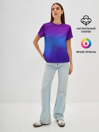 Женская базовая футболка / Leather gradient