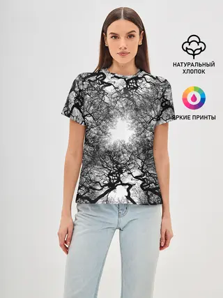 Женская базовая футболка / Texture Branches