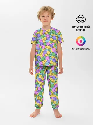 Детская пижама с брюками / Смайлики
