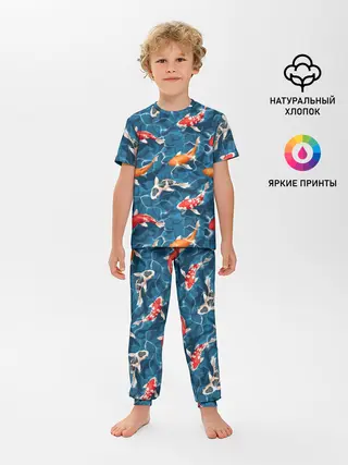 Детская пижама с брюками / Японские карпы