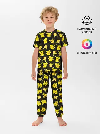 Детская пижама с брюками / ПИКАЧУ ПАТТЕРН / PIKA PIKACHU /