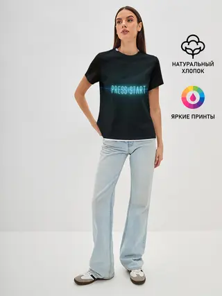 Женская базовая футболка / Старт - игра окончена