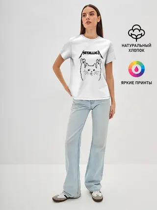Женская базовая футболка / Metallica / Meowtallica.