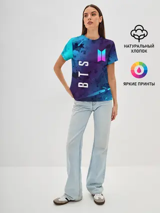 Женская базовая футболка / BTS / БТС