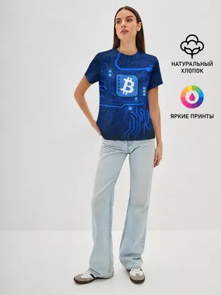Женская базовая футболка / BITCOIN | БИТКОИН