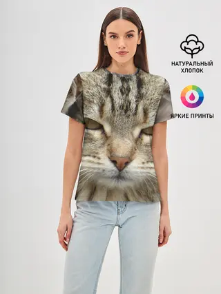 Женская базовая футболка / Кот