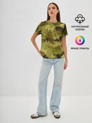 Женская базовая футболка / СОВРЕМЕННЫЙ КАМУФЛЯЖ