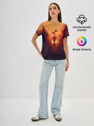 Женская базовая футболка / СИРЕНОГОЛОВЫЙ ORANGE