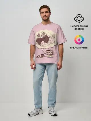 Мужская футболка оверсайз / Sheep workout