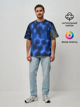 Мужская футболка оверсайз / НЕОНОВАЯ БРОНЯ