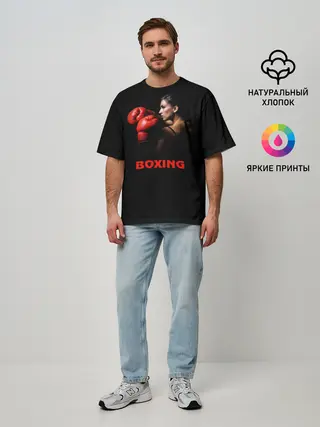 Мужская футболка оверсайз / BOXING
