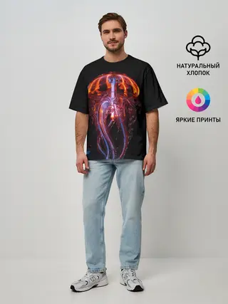 Мужская футболка оверсайз / Медуза | Jellyfish