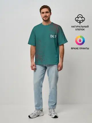 Мужская футболка оверсайз / ИГРА В КАЛЬМАРА ПЕРСОНАЖ 067