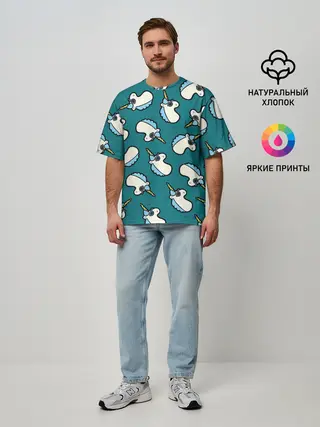 Мужская футболка оверсайз / Крутые Единороги