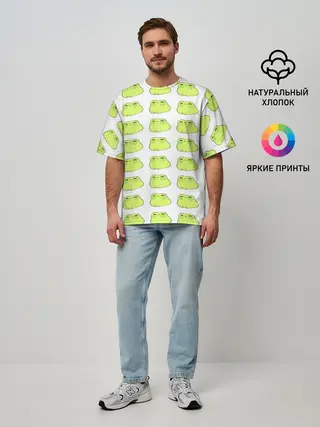 Мужская футболка оверсайз / лягушечки