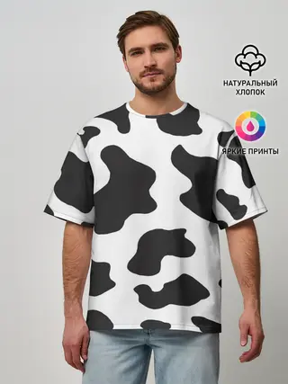 Мужская футболка оверсайз / COW PRINT
