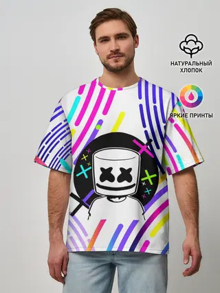 Мужская футболка оверсайз / MARSHMELLO