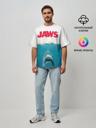 Мужская футболка оверсайз / Jaws 1975