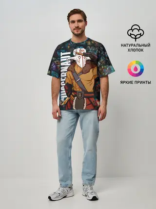 Мужская футболка оверсайз / Джаггернаут, ДОТА 2