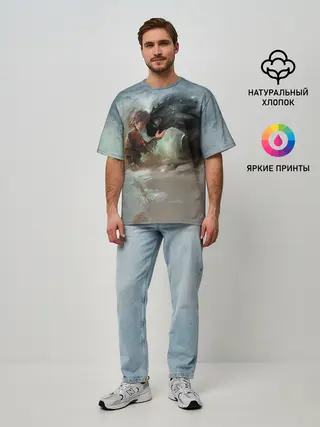 Мужская футболка оверсайз / Верные друзья