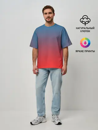 Мужская футболка оверсайз / Градиентовая