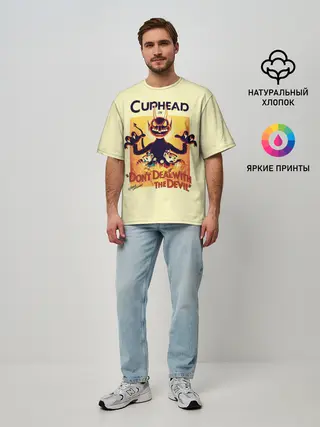 Мужская футболка оверсайз / Cuphead