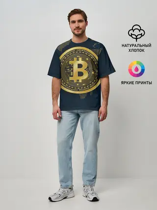 Мужская футболка оверсайз / БИТКОИН | BITCOIN