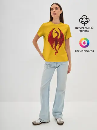 Женская базовая футболка / Красный Дракон