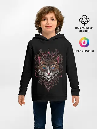 Детское худи / Кошка с узорами