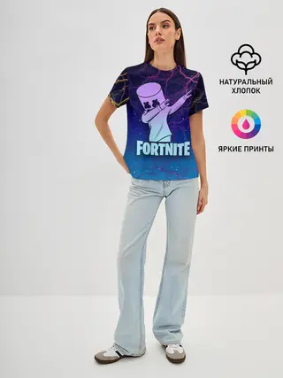 Женская базовая футболка / Fortnite,Marshmello