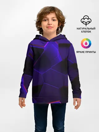 Детское худи / СИНИЕ ПЛИТЫ 3D