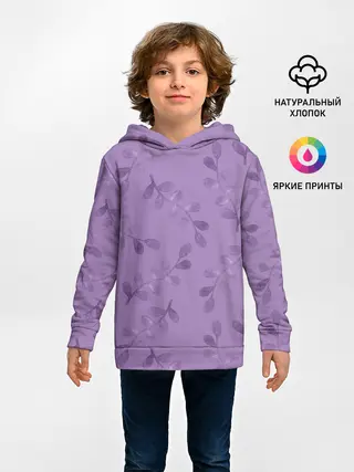 Детское худи / Листья на фиолетовом фоне