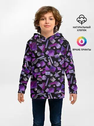 Детское худи / Геометрический фиолетовый