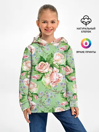 Детское худи / Розы и васильки