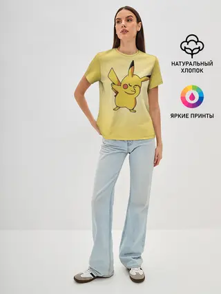 Женская базовая футболка / Pikachu Pika Pika