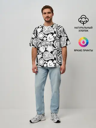Мужская футболка оверсайз / Фракталы