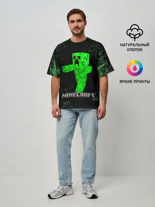 Мужская футболка оверсайз / MINECRAFT CREEPER