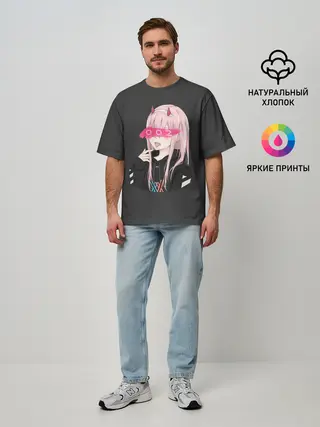 Мужская футболка оверсайз / Zero Two