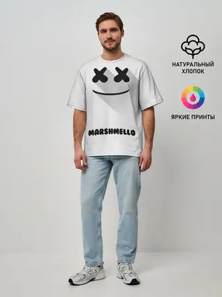 Мужская футболка оверсайз / РЮКЗАК MARSHMELLO